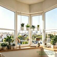Clear Acrylic Window Plant Shelf 2-Tier, Hanging Floating Shelves For Room Aesthetic Decor, Indoor Plant Display Stand - 2nd Floor - View 9
