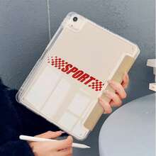 1 pieza Funda protectora para tableta con patrón de carreras vintage, soporte magnético plegable 3+Y multiángulo, ranura para lápiz y función de suspensión/activación automática, compatible con iPad Pro/Air, Pad 5/6/21, Pad, MatePad, Honor Pad - Multicolor - Ver 3