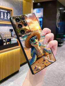 1pc Smiling Camera Anti-Drop Phone Case UV Printed Compatible With Samsung/Galaxy///// Android Models - Black - View 8