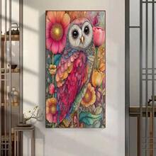[1pc DIY Diamond Art Kit] 1pc Creative Owl Pattern DIY Diamond Art Painting Kit, Round Diamonds, Mosaic Art Craft, Suitable For Beginners, Home Wall Decor, Unique Gift, Unframed - No Frame - View 9