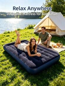 High-Quality Portable Inflatable Mattress, Durable, Fast Inflation, Space-Saving, Perfect For Camping, Family Gatherings, Travel, Movie Nights, Parties And Leisure Relaxation - Multicolor - View 2