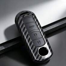 碳纖維風格 ABS 車鑰匙保護套，適用於 2 3 6 Atenza、Axela、Demio、CX-5 CX5 CX-3 CX7 CX-9 2015 2016 2017 2018 2019 配件 - 3鍵 - 查看 7