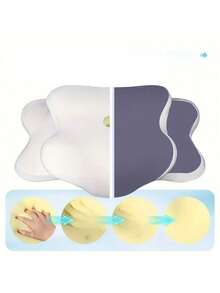 Adjustable Height Memory Foam Butterfly Neck Pillow, With C-Shape/Dual Height Adjustment Function, Shoulder And Neck Pillow, With Transparent Cover, Neck Support Sleep Pillow, Suitable For Side/Back/Stomach Sleeping, Comfortable Sleep, Travel And Home Use - One Size - View 4