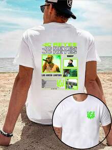 Rapper Jc Reyes Los Angeles Green Lantern Print Unisex Casual Fashion T Shirt,Casual Short Sleeve T Shirt,Street Style, Breathable And Lightweight,2026New T Shirt,Breathable Stretch Fabric,Suitable For Summer Wear,Machine Washable,Suitable For Outdoor And Home Wear,T Shirt,Pattern Printing,Comfortable Fabric. - White - View 1