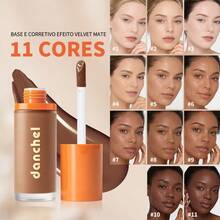 danche 2-In-1 Matte Concealer Foundation Liquid With Built-In Sponge Brush, High Coverage Buildable Liquid Base, Velvet Soft Focus Finish, Oil Control And Sweat-Resistant, Creates Flawless Complexion - Multicolor - View 2