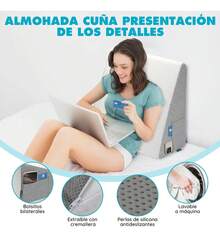 Anti-Reflux Pillow Adjustable Wedge Cushions Back Support - Blanco - View 4