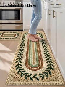 DAJIANG 1pc 3D Woven Long Strip Rug, Kitchen Mat, Long Floor Mat, Suitable For Bathroom, Kitchen, Outdoor, Hallway, Bedroom, Living Room, Next To Washing Machine, Machine Washable Rug Accessory, Easy To Clean Entryway Mat, Non-Slip Bedroom Decorative Rug - Multicolor - View 6