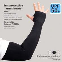 UPF50+UV Resistant Men's Cool Ice Sleeves, Reflective Night Visible Ice Silk Arm Protection, Breathable Sun Protection Arm Cover, Suitable For Cycling, Running, Driving, Fishing, And Hiking - Black - Highlighter - View 8