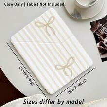 Striped, Bowknot Pattern Painted Effect Acrylic Crystal Tablet Protective Case With Stand, Compatible With Huawei Matepad SE 11/Matepad 11/Matepad Pro 11in,12.2in/Matepad Air 12in, Compatible With Honor Pad 8/9/10, Honor GT 11.5inch/X7/X8A/X9/X8Pro/X9Pro/V9/V8 Pro, Apple 10th Generation/ 11 2025 (A16), A9/A9+/A11/S11/S10 FE - Style 15 - View 3