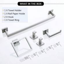 5-Piece Bathroom Accessory Set With Towel Rack, Toilet Paper Holder With Shelf, Wall Mounted, Brushed Gold, Stainless Steel, Bathroom Accessory Set - Brushing - View 7