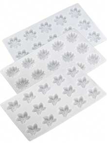1pc Flower Shaped Silicone Mold, Mousse Cake Decoration, Chocolate Candy Mold, Baking Cake Mold - 白色 - 查看 2