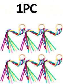 1/4/6pcs Ribbon Set, Includes Dance Ribbon, Handheld Kite, Throwable Wand And Wooden Ring Wand, Ribbon, Birthday Sash, Suitable For Wedding, Bride, Wedding Decoration, Wedding Arrangement, Bachelorette Party, Party Supplies And Wedding Ribbon - Rainbow Ribbon - View 19