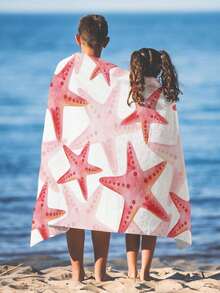 1 buah Handuk Pantai Motif Bintang Laut Cat Air Warna Pink, Handuk Pantai Persegi Panjang Serat Gaya Modern untuk Perjalanan dan Rumah, Cocok untuk Berenang, Menyelam, dan Musim Panas - MultiWarna - View 3