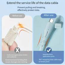 8/4/2 قطعة واقي كابل شحن USB-C: غلاف واقي مضاد للكسر، مصمم لأجهزة USB-C مثل الهواتف الذكية والأجهزة اللوحية وأجهزة الكمبيوتر المحمولة - A - مشاهدة 7