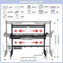 TAIMASI 1 PC Adjustable Space-Saving Over The Sink Dish Drying Rack - Multifunctional Kitchen Dish Rack With Cutting Board Holder, Large Capacity, Easy Installation, Rust-Resistant, Compact Design - Perfect For Kitchen Counter Organizer - View 3