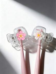 3D Sakura Pattern Toothbrush Holder - Cute Design For Travel And Home Storage With Transparent Lid, Compact And Portable Design Easy To Carry, Protects Toothbrush Head, Dual Drainage And Ventilation Function, Suitable For Home, Dorm And Travel Use | Cute Toothbrush Head Storage Rack Suitable For Bathroom Storage, Back To School Season, Suitable For Home And Dorm Use - Multicolor - View 8