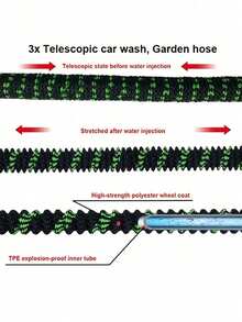 7 pièces Tuyau d'arrosage extensible et flexible 7,5m-45m, Pistolet d'arrosage de jardin 7 fonctions, Tuyau d'arrosage de jardinage, Convient pour le lavage de voiture, le jardin, la pelouse - A - Voir 4