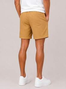 Kit 3 Premium Linen Shorts Bermuda Mauricinho Men's Casual Basic Comfortable Drawstring Waist - Mostaza Amarilla - Ver 3