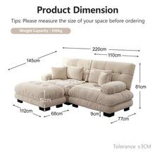 Sofa 220 cm de Chenille para hogar - Marrón café, 2 plazas - Ver 5