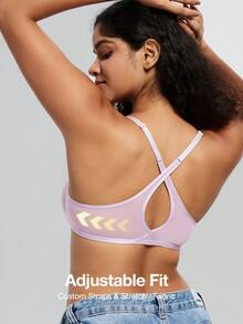 Deyllo Women's Front-Closure Deep V Bra, Sheer Unpadded Underwire, Lightweight Breathable Racerback, Suitable For Elegant Everyday Wear - Dusty Purple - View 3