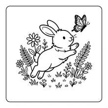 Rabbit Garden 學生著色本，24頁可愛溫馨插圖，提升心情，適合送給朋友的生日禮物，著色活動，返校季，7.9x7.9 英吋，附紙墊 - 兔子花園 - 查看 2