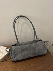 Solid Color Fashion Bow Decor Elegant Minimalist Women's Shoulder Bag, Suitable For Shopping, Wallet, Young Women, College Students, Newcomers, Office Workers. They Are Perfect For Office, University, Work, Business, Commuting, Outdoor Activities, Travel And Outings - Black - View 7
