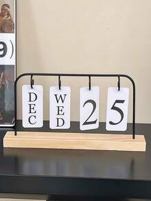 Minimalist Flip Desktop Calendar, Durable Material, Nordic Creative Perpetual Calendar, Suitable For Living Room, Dining Table, Coffee Table, Reusable Flip Calendar Supplies, Desktop Decor, New Home Ornament, Ideal Gift For Women - View 12