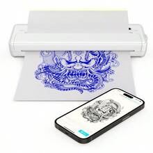A4 Tattoo Printer, X8 Mini Wireless Thermal Tattoo Machine, Includes 10 Sheets Of Printing Paper, Compatible With Phone/Tablet/Computer, Suitable For Tattoo Design Paper Production And Home Office, Wireless Inkless Printer, Designed For Tattoo Studios, Professional Portable Mobile Printer, Includes Tattoo Paper And A4 Thermal Paper, Compatible With Smartphone/Tablet/Printing Function - Multicolor - View 1