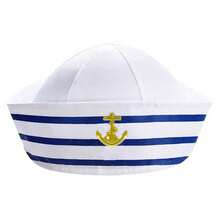 1, 2, 4, 6 Pieces, Adult Navy-Style Hats, Halloween Cosplay Photo Props, Sailor Hats, Anchor Decorations, Navy Striped Cosplay Party Costume Hats - Multicolor - View 16