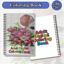 A5 Marker-Friendly Digital Coloring Book, 30 Pages Lay-Flat Spiral Bound Notebook, Bleed-Free Aesthetic Art Gift For Adults - A5 - View 3