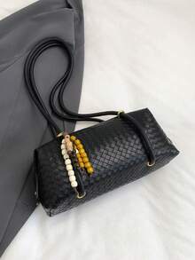 Korean Niche Design Shoulder Boston Bowling Handbag Underarm Bag Large Capacity - Black - View 9