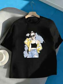 Women T-Shirts - Black - View 2