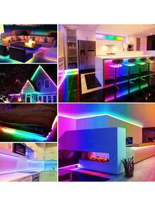 RGB 紅外線霓虹 LED 矽膠軟燈條 聖誕防水氛圍燈 無線遙控變色燈條 節日室內外裝飾燈 1m/2m/3m/4m/5m - 彩色光 - 查看 8
