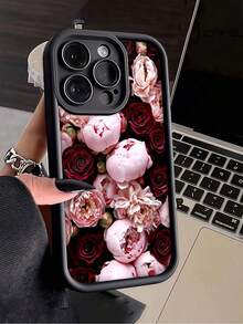 1件裝黑色牡丹玫瑰花個性化極簡全包覆TPU防摔手機殼，適用於Apple 17 16 15 14 13 12 11 Pro Max Air及系列 - 彩色 - 查看 4