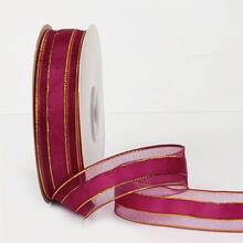 50yd Snow Gauze Ribbon With Fresh Flower Packaging Paper, Bouquet Ribbon, Satin Ribbon, Silk Ribbon, 2.5cm Wide, Cake Wrapping, Gift Floral Material - 50 Yards Gold-edged Ribbon - View 18