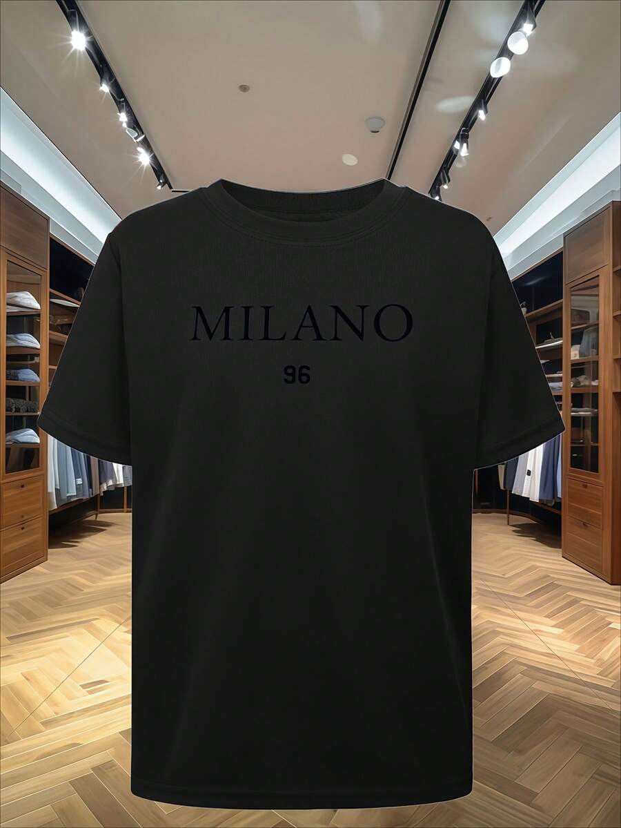 New Men's Round Neck Shirt Fit Fashion T-Shirt Breathable Cute Tee Quick-Dry T-Shirt Stylish Look Unisex Comfortable Tee - Black - View 1
