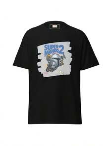 Super Mando 2 Mandalorian Mashup Gaming T Shirt Black T Shirts OnlineNew Arrival In 2026, Fun Printed T-Shirt, Perfect For New Year Outfits, Unisex St - Black - View 1