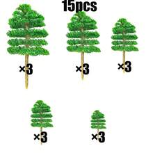 Model Trees, 5 Sizes 1cm-5cm Miniature Green Pine Trees, 2 Colors Scenery Landscape Model For HO/N Scale Train Layout, Diorama, War Gaming Terrain, DIY Craft, Dollhouse & Miniature Garden Decoration - Multicolor - View 16