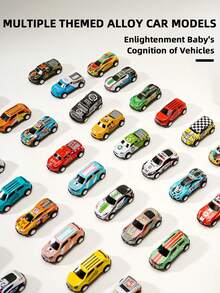 20/30/50PCS Toy Car Set With Storage Box - Pull-Back Metal Racing Cars, Educational And Fun Gift For School Activities, Children's Party Favors, Ideal For Boys & Girls Aged 3+ For Christmas, Thanksgiving, New Year & Birthday Presents - Multicolor - View 6