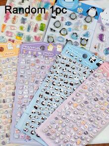 Cute 3D Animal Embossed Resin Stickers, Rabbit Dog Cat Crystal Decals, DIY Laptop Water Bottle Phone Case Decorative Stickers - Multicolor - View 9