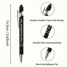 100pcs Customizable Metal Ballpoint Pens - Retractable, Lightweight & Durable, Medium Tip - Purple, Blue, Red, Green, Pink, Black - Business, Office, School Supplies, Back To School & Graduation Gifts - 彩色 - 查看 8