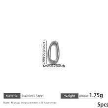 5Pcs 18K Gold Plated Stainless Steel Seamless Asymmetric Bezel Oval Closed Link Rings Waterproof Fade Resistant For DIY Pendant Jewelry Making - Connectors - View 12