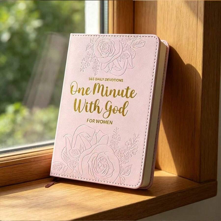 1本 One Minute WITH GOD 女性專用 365天每日禱告粉色皮革日記本 文具用品 - A - 查看 1