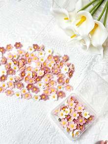 30pcs (With Storage Box) Pastel Cute Flower Push Pins - Pink, Purple, Green, Sewing, Office - Multiple Sizes And Shapes, Cute Push Pins, Back To School - Sets - View 9