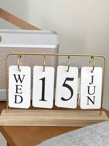 Minimalist Flip Desktop Calendar, Durable Material, Nordic Creative Perpetual Calendar, Suitable For Living Room, Dining Table, Coffee Table, Reusable Flip Calendar Supplies, Desktop Decor, New Home Ornament, Ideal Gift For Women - View 11