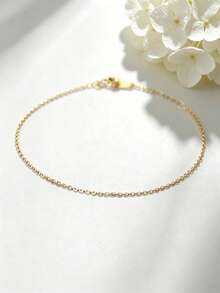 1pc S925 Sterling Silver Minimalist Thin Bracelet For Women, Daily Simple Versatile Low-Key Gentle Non-Ostentatious Ins Style Casual Wearable Hand Accessory, Personalized Fashion Travel Accessory - Chain - View 3