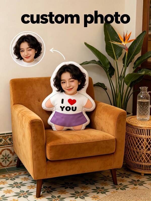 1 Bantal Foto Kustom DIY untuk Sofa, Kamar Tidur, Dekorasi Rumah, Liburan, Pasangan, Orang Tua-Anak, Hewan Peliharaan, Peringatan Hari Ayah, Hari Ibu, Halloween, Hari Valentine, Thanksgiving, Paskah, Hari April Mop, Mainan Anak-Anak yang Unik dan Menyenangkan
