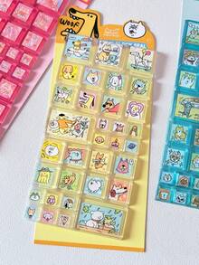 Drop Block Seal 3D Acrylic Square Stickers Cute Cartoon Cat Dog Rabbit Animal Mini Building Block Decorative Stickers For Planner Scrapbook Phone Case DIY Handmade Stationery - Color - View 10