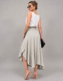 Long Wrap Skirt With Tie Fashion Blogger - Multicolor - View 4