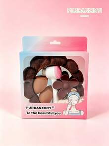 FURDANXINYI 7Pcs/Set All-In-One Skincare & Makeup Set, Includes SPA Headband, Wristbands, Facial Cleansing Brush, Makeup Sponge And Flower Hair Clips, Cute Colorful Makeup Accessories Gift Set, Suitable For Women And Girls - Multicolor - View 12